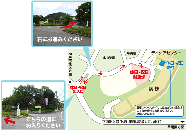 休日・祝日駐車場案内図